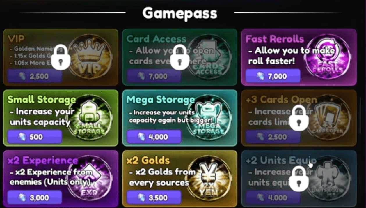 Anime Tactical Simulator Gamepass and Packs Priority Guide