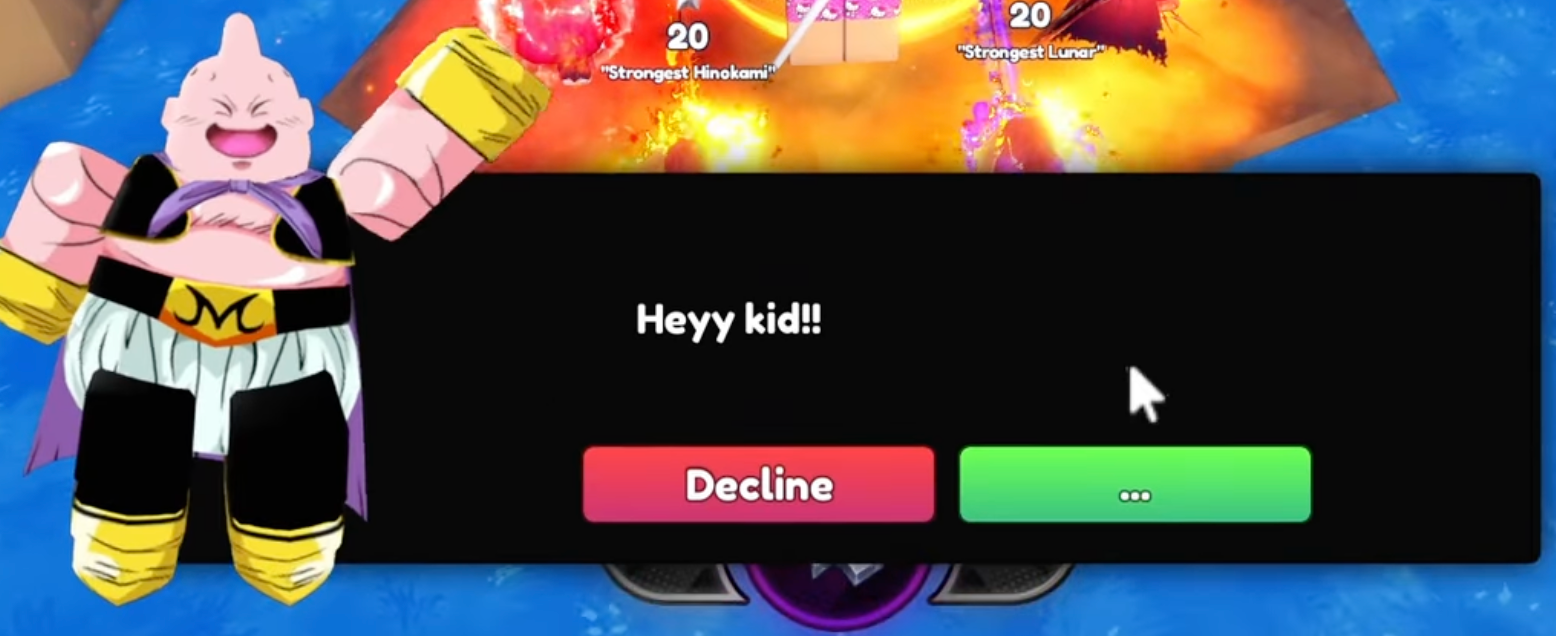 Anime Tactical Simulator Dragon Balls — Mage Pudding NPC greeting the player with the 6th Dragon Ball quest dialogue