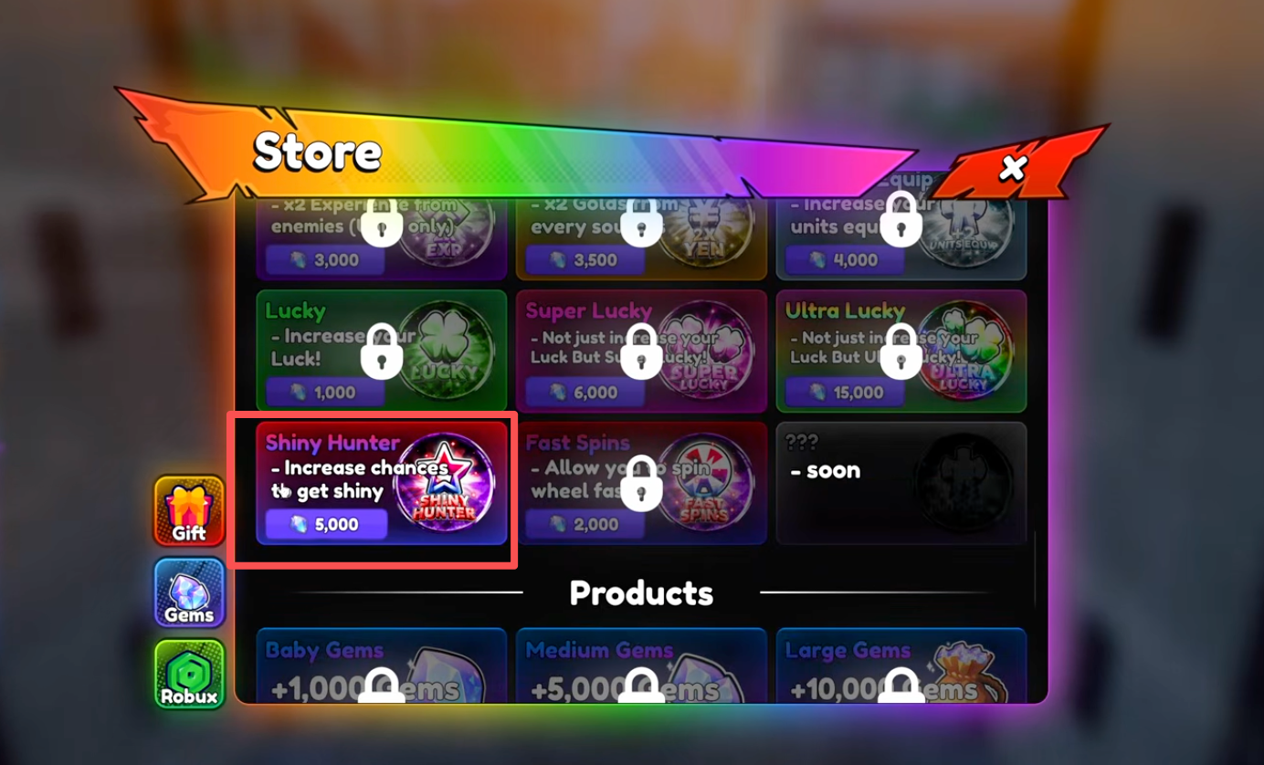 Anime Tactical Simulator Shiny Hunter gamepass — plus 4 percent shiny chance